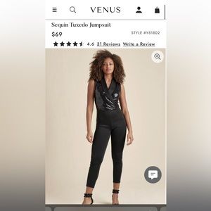 Venus Tuxedo Jumpsuit - New Without Tags